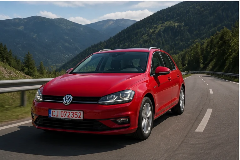 Volkswagen Golf GCA pe un drum de munte