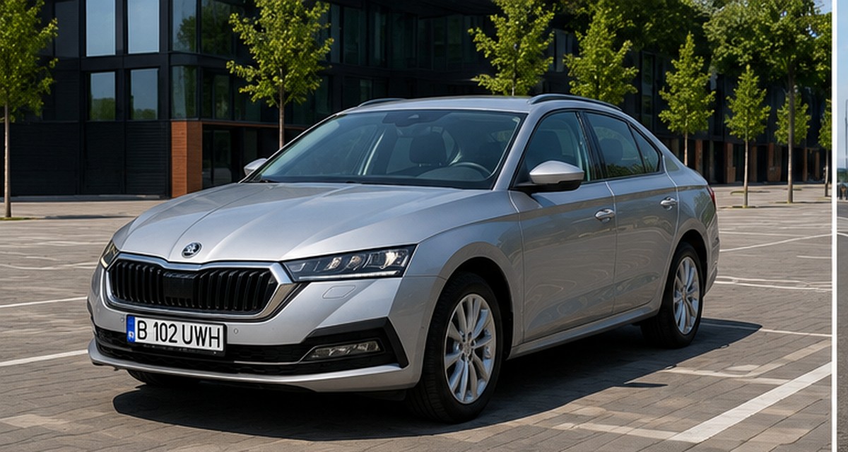 Interior Skoda Octavia cu spatiu pentru sofer si pasageri